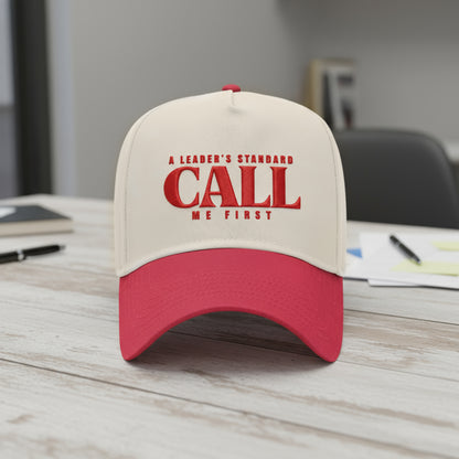 Pre Order- A Leader’s Standard Cap, Husband, Dad Hat, Christmas Gift for Dad, Father's Day Gift, Call Me First Hat, Casual Cap, Red and Beige Cap