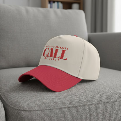 Pre Order- A Leader’s Standard Cap, Husband, Dad Hat, Christmas Gift for Dad, Father's Day Gift, Call Me First Hat, Casual Cap, Red and Beige Cap