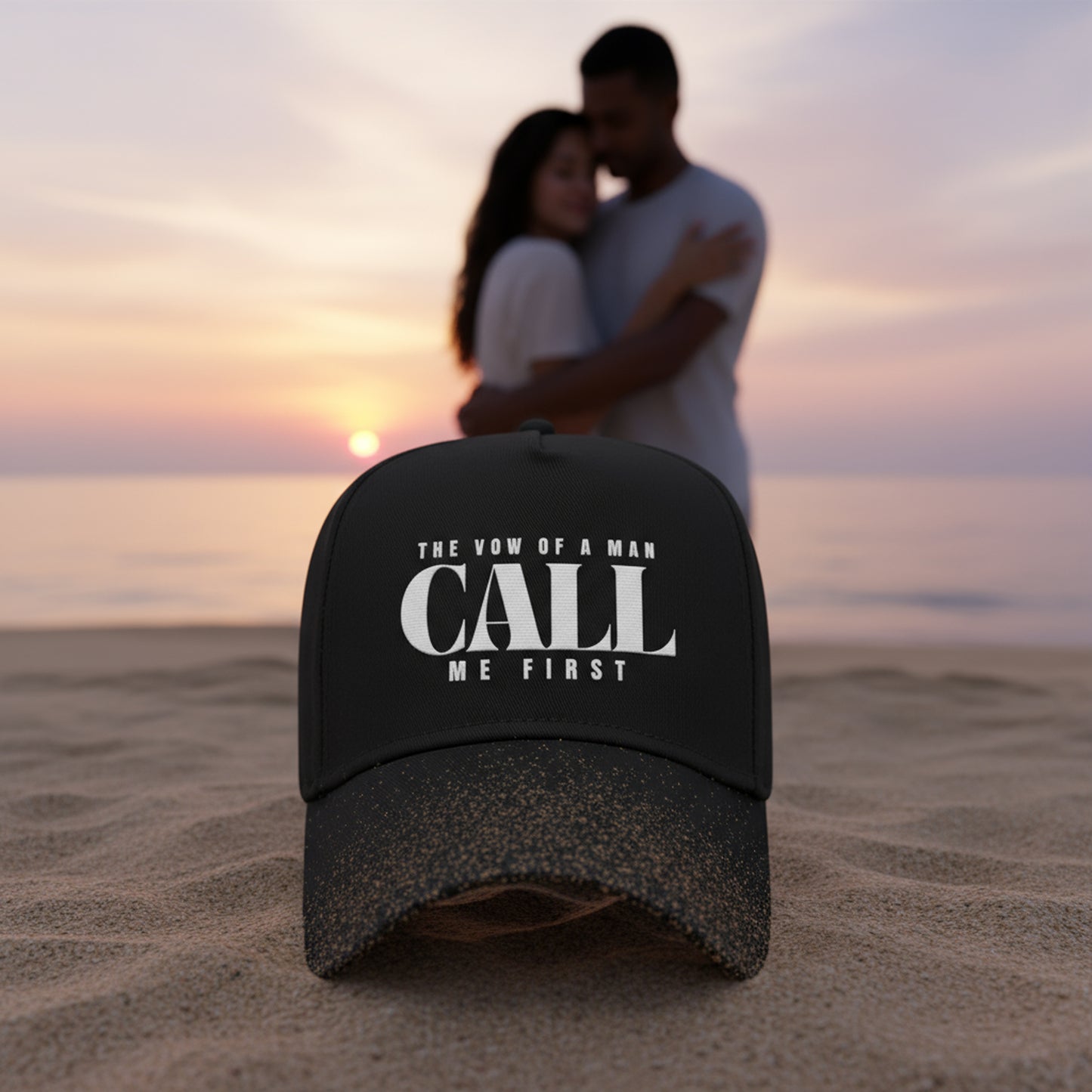 Pre Order- The Vow of A Man Stylish Mid Profile Baseball Cap - 'CALL ME FIRST' Hat for Men, Casual Wear, Gift for Him, Father's Day, Everyday Style Christmas gift for Dad or Husband